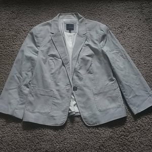 Gray and white striped jacket